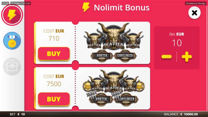 Deadwood slot bonus buy