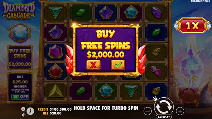 Diamond-Cascade-slot-buy-feature