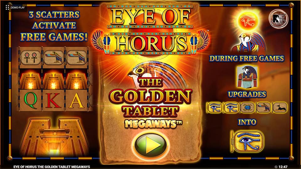 Eye of Horus Golden Tablet Megaways slot features