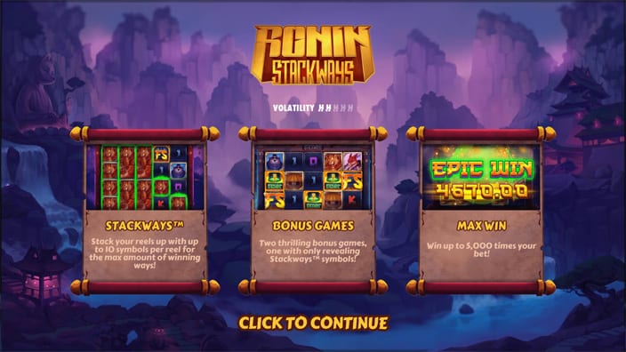 Ronin Stackways slot features