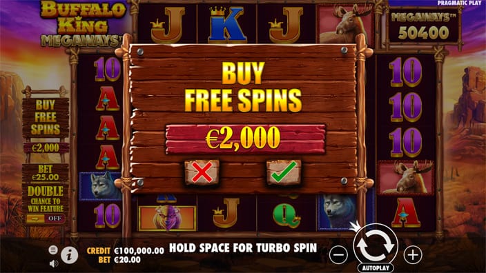 Buffalo King Megaways slot bonus buy