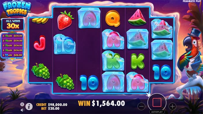 Frozen Tropics slot tumble feature