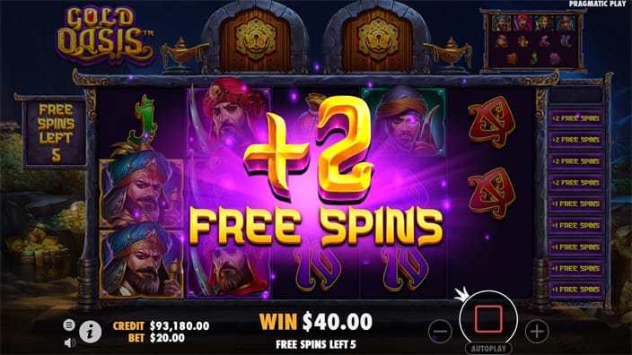 Gold Oasis slot bonus scatter