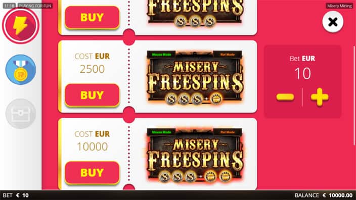 Misery Mining slot bonus buy