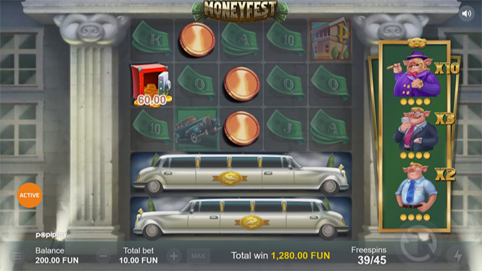 Moneyfest slot free spins with progress bar