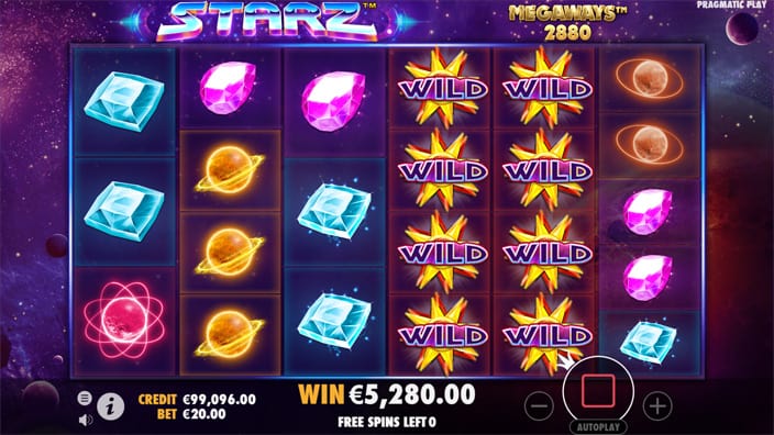 Starz Megaways slot expanded wild