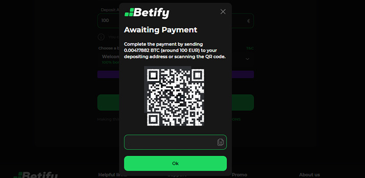 Bonus tiime betify deposit crypto