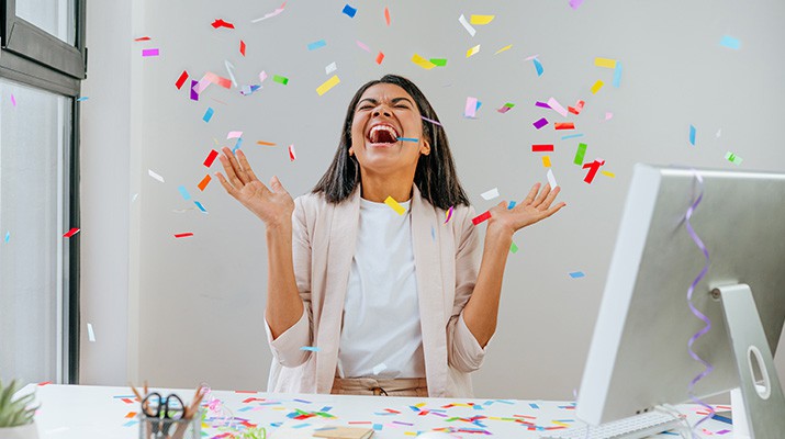 Bonust tiime woman winning celebration