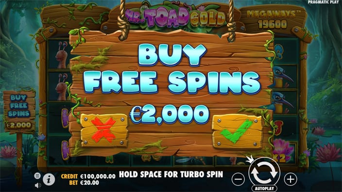 Mr Toad Gold Megaways slot bonus buy