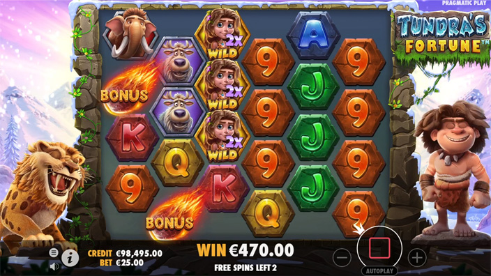 Tundras Fortune slot feature bonus retrigger