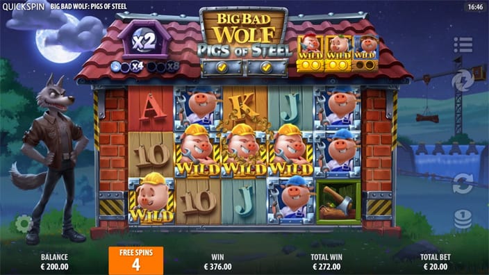 Big Bad Wolf Pigs of Steel slot feature pigs of steel