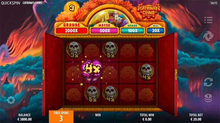 Catrinas Coins slot feature pinatas