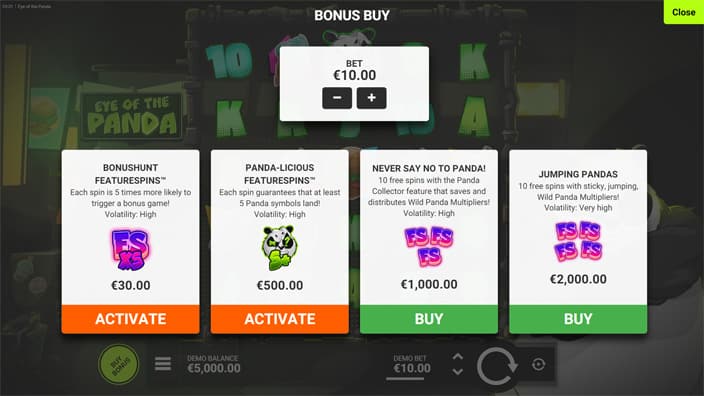 Eye of the Panda slot bonus buy