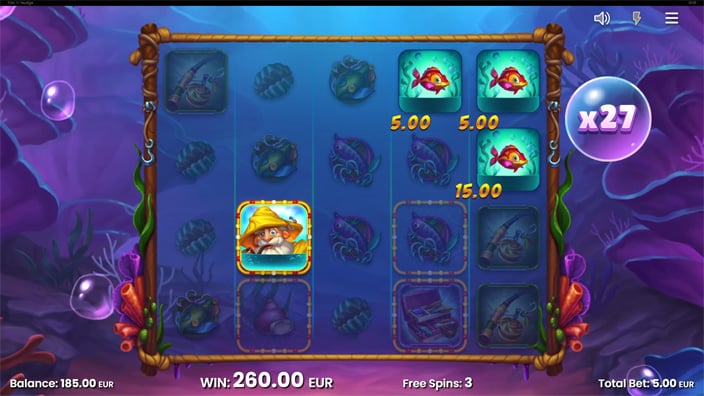 Fish n Nudge slot feature fisherman symbol