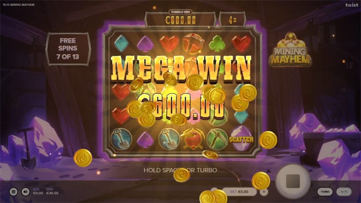 Mining Mayhem slot big win