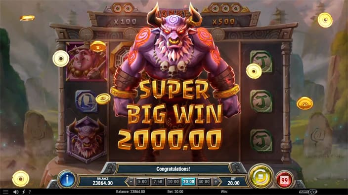 Monkey Battle for the Scrolls slot big win