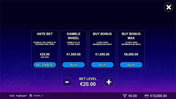 POP Royale slot bonus buy