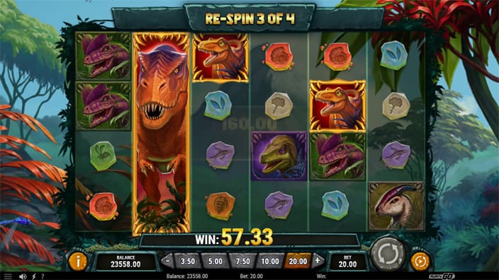 Raging Rex 3 slot feature respins