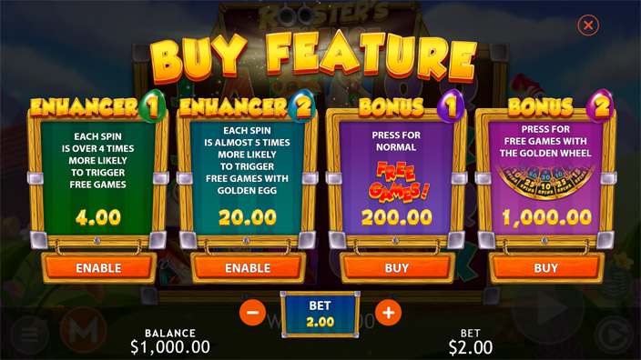 Roosters Revenge slot bonus buy