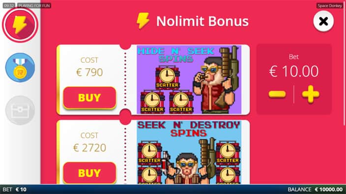 Space Donkey slot bonus buy