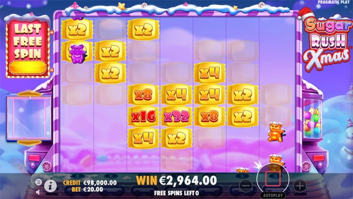 Sugar Rush Xmas slot feature multiplier spots