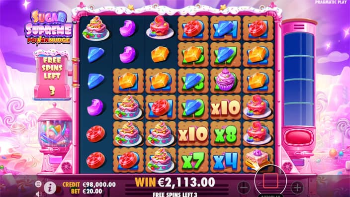 Sugar Supreme PowerNudge slot spot multiplier feature