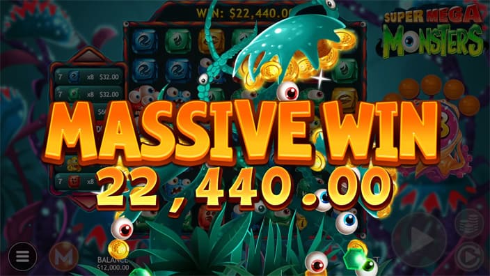 Super Mega Monsters slot big win