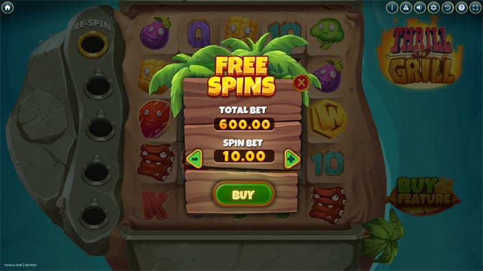 Thrill to Grill slot bonus buy