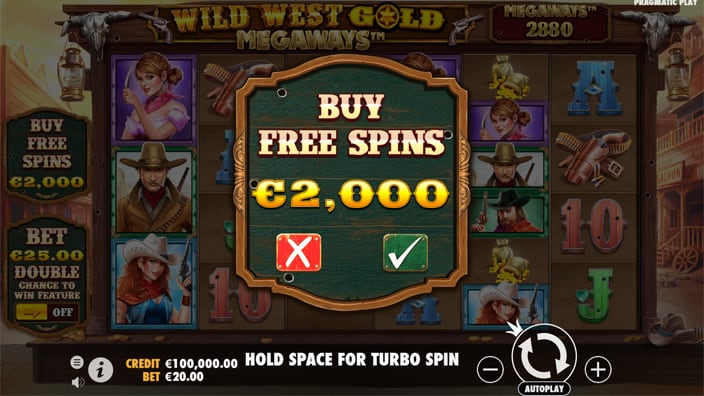 Wild West Gold Megaways slot bonus buy