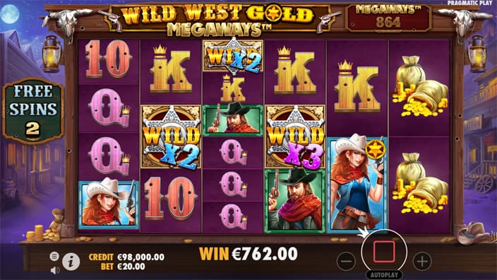 Wild West Gold Megaways slot sticky wilds feature