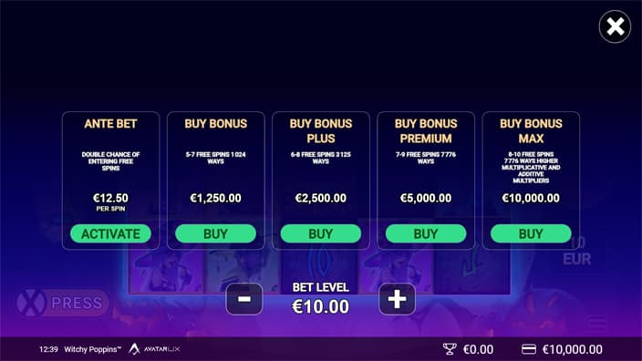 WitchyPoppins slot bonus buy