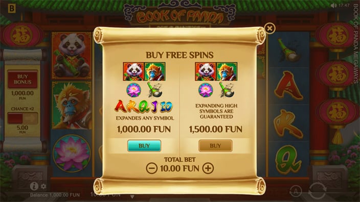 Book of Panda Megaways slot bonus buy