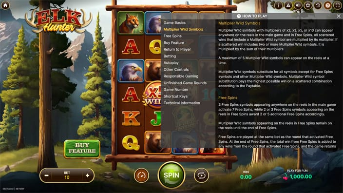 Elk Hunter slot features 1