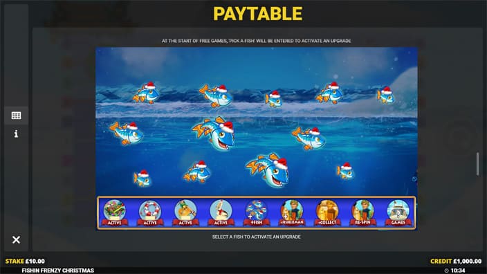 Fishin Frenzy Christmas slot feature pick a fish 1