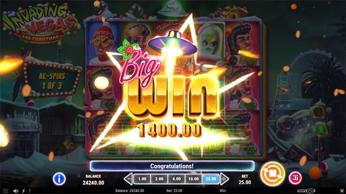 Invading Vegas Las Christmas slot big win