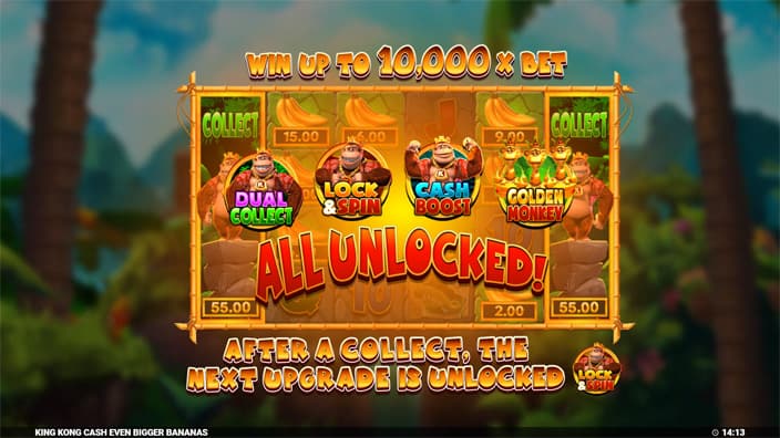 King Kong Cash Even Bigger Bananas slot features