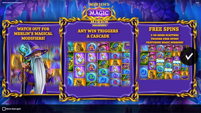 Merlins Magic Mirror Megaways slot features