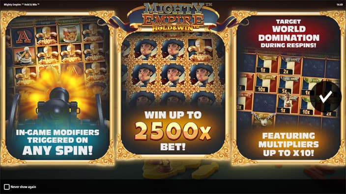 Mighty Empire Hold and Win slot features