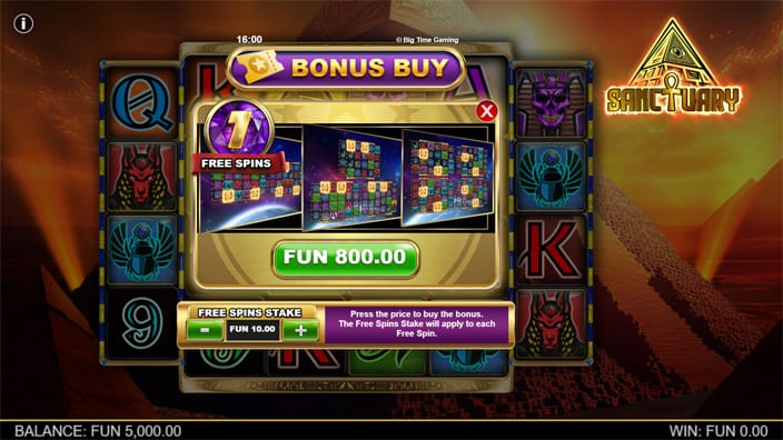 Sanctuary slot bonus buy