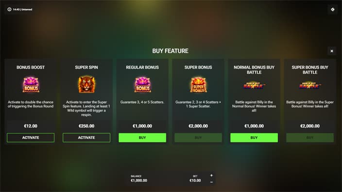 Untamed slot bonus buy