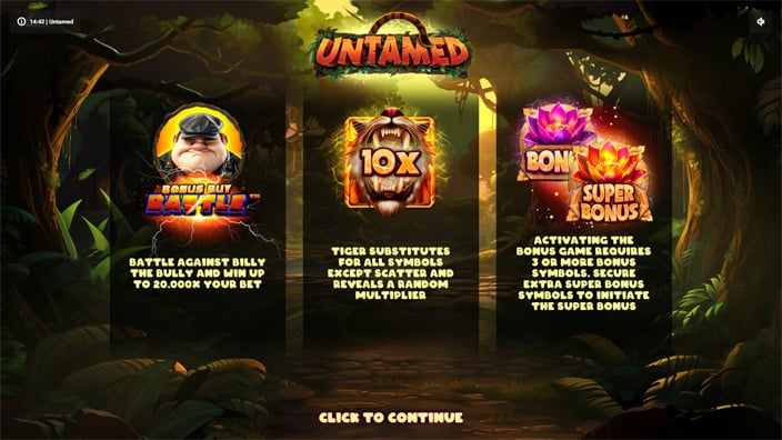 Untamed slot features