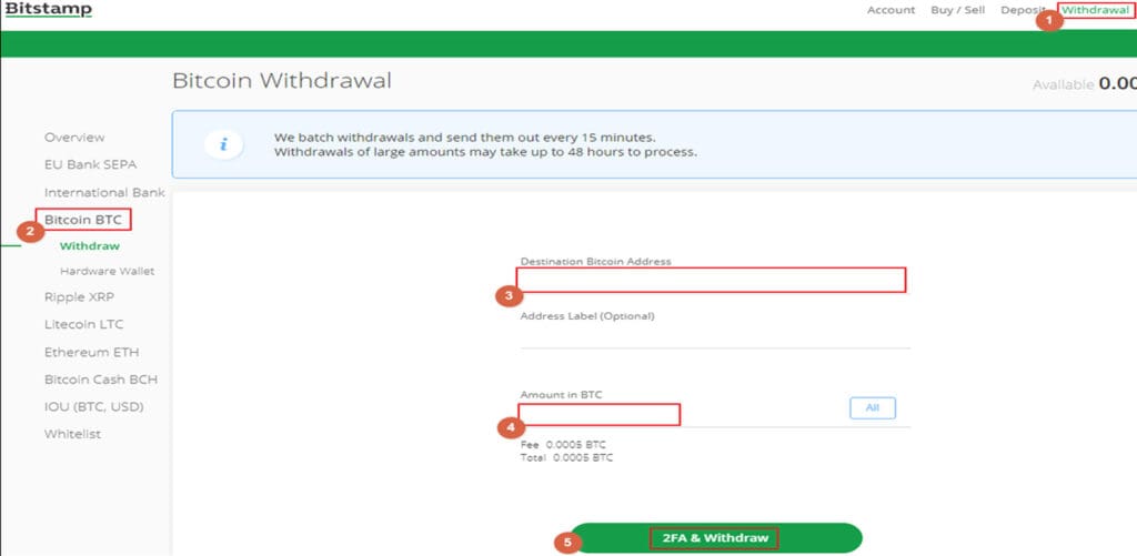 Bitstamp withdraw