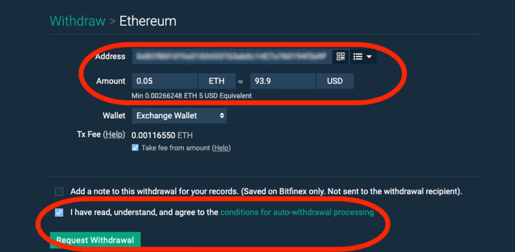 Deposit adress Bitfinex