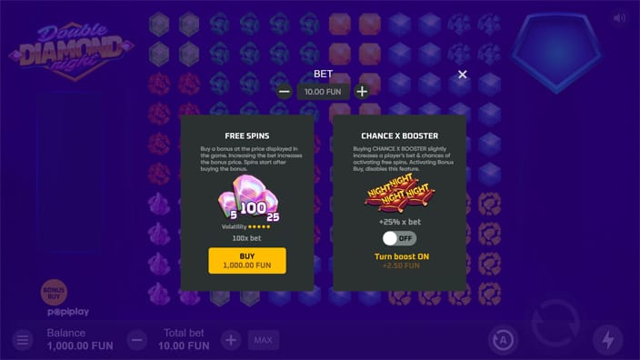 Double Diamond Night slot bonus buy