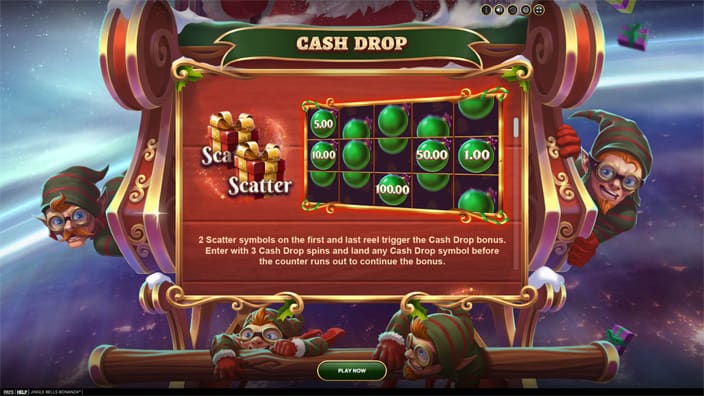 Jingle Bells Bonanza slot feature Cash Drop