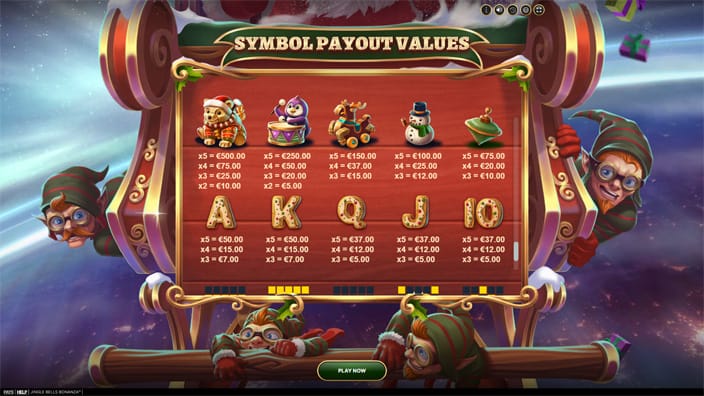 Jingle Bells Bonanza slot paytable