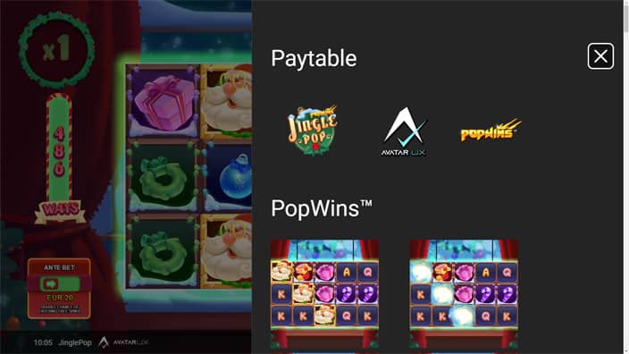 JinglePop slot paytable