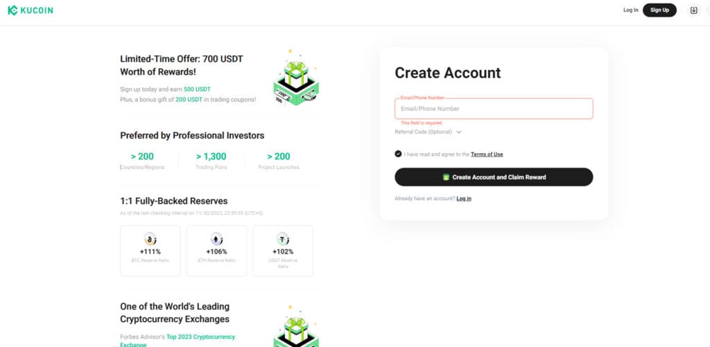 Kucoin sign up