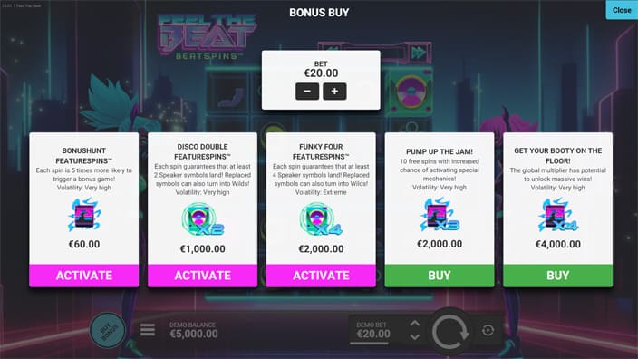 Feel the Beat slot bonus buy