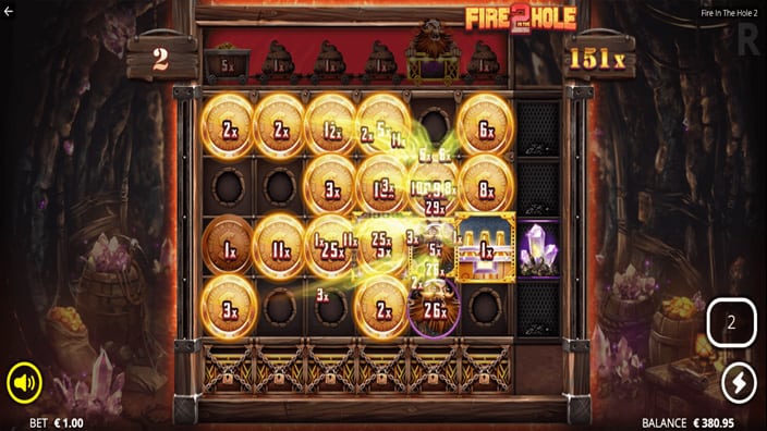 Fire in the Hole 2 slot feature dwarf